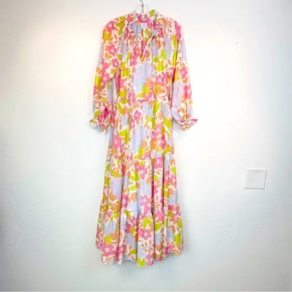 J.Marie The Ava Mae Long Sleeve Maxi Dress In Multi Floral - Picture 3 of 9
